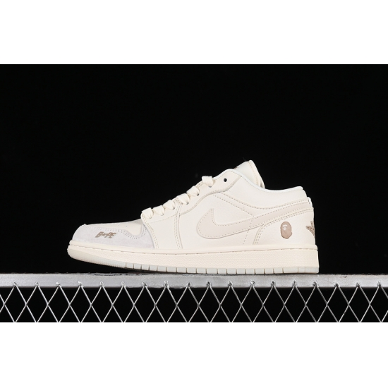 AIR JORDAN 1 LOW BAPE WHITE GREY LJ6688 002 AIR JORDAN 1 LOW BAPE WHITE GREY LJ6688 002