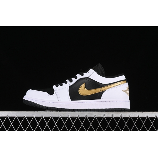AIR JORDAN 1 LOW WHITE BLACK METALLIC GOLD AIR JORDAN 1 LOW WHITE BLACK METALLIC GOLD
