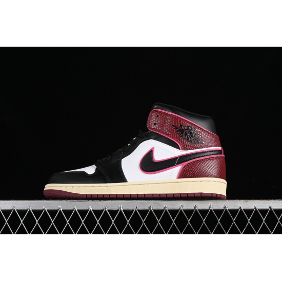 AIR JORDAN 1 MID SAIL ACTIVE PINK BORDEAUX BLACK AIR JORDAN 1 MID SAIL ACTIVE PINK BORDEAUX BLACK