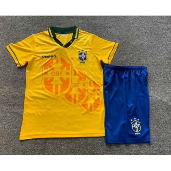 Youth Retro Soccer Jerseys Brazil Yellow 1994 Youth Retro Soccer Jerseys Brazil Yellow 1994