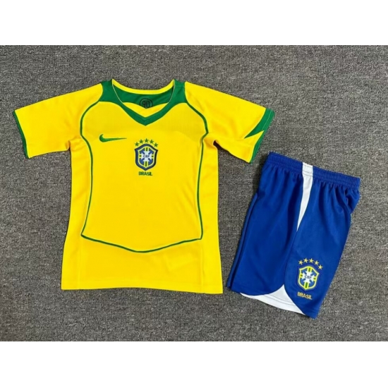 Youth Retro Soccer Jerseys Brazil Yellow Youth Retro Soccer Jerseys Brazil Yellow