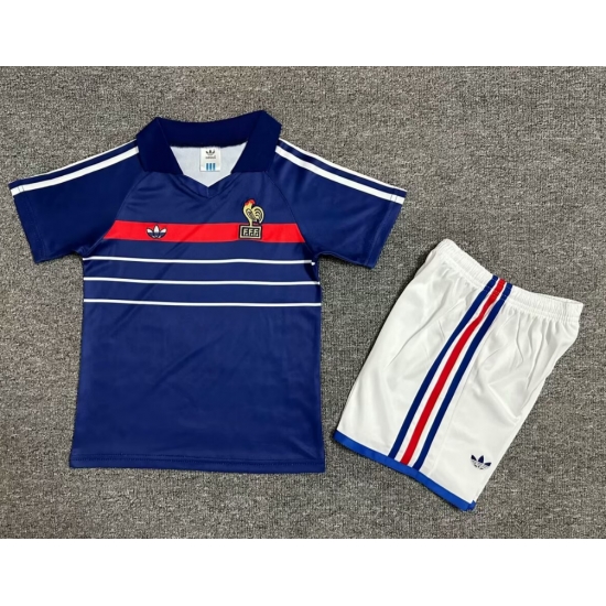 Youth Retro Soccer Jerseys France Blue 82 84 Youth Retro Soccer Jerseys France Blue 82 84
