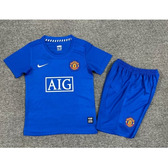 Youth Retro Soccer Jerseys Manchester United F.C. Blue Youth Retro Soccer Jerseys Manchester United F.C. Blue