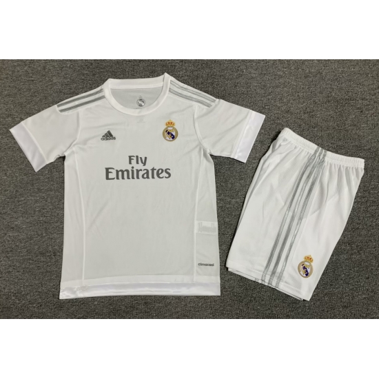 Youth Retro Soccer Jerseys Real Madrid CF All White Youth Retro Soccer Jerseys Real Madrid CF All White