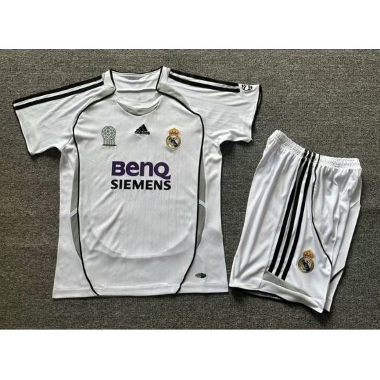 Youth Retro Soccer Jerseys Real Madrid CF White 06 07 Youth Retro Soccer Jerseys Real Madrid CF White 06 07