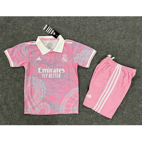 Youth Soccer Jersey Real Madrid Dragon Pink 23 24 Youth Soccer Jersey Real Madrid Dragon Pink 23 24