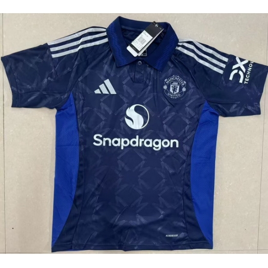 Men 2024 2025 Soccer Jersey Manchester United F.C. Away Blue Men 2024 2025 Soccer Jersey Manchester United F.C. Away Blue
