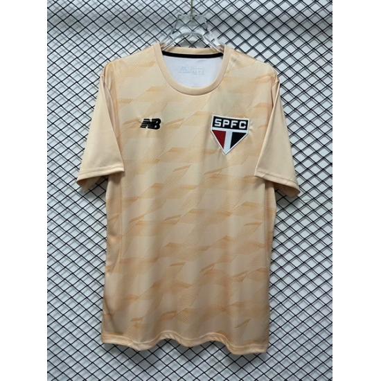 Men 2024 2025 Soccer Jersey Sao Paulo Brazil Yellow Men 2024 2025 Soccer Jersey Sao Paulo Brazil Yellow