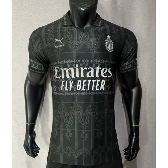 Men 2024 Soccer Jersey Ac Millan Black Men 2024 Soccer Jersey Ac Millan Black