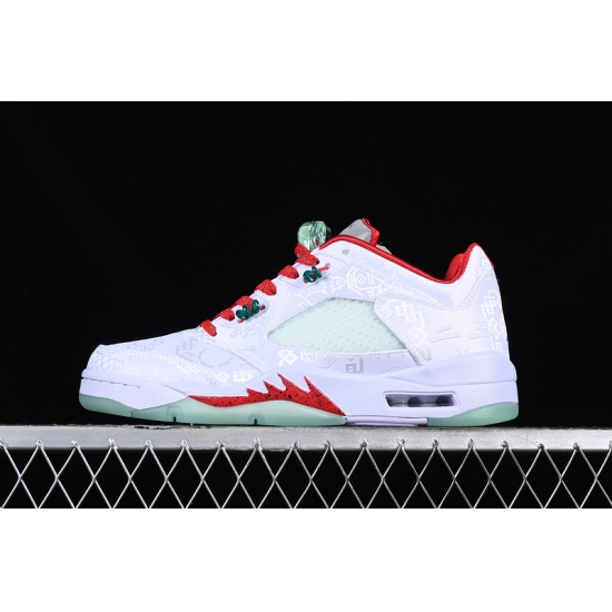 AIR JORDAN 5 LOW WHITE GREEN RED GREY 1551183 AIR JORDAN 5 LOW WHITE GREEN RED GREY 1551183
