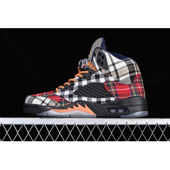 AIR JORDAN 5 RETRO PLAID BLACK TOTAL ORANGE DARK OBSIDIAN FD4814 008 AIR JORDAN 5 RETRO PLAID BLACK TOTAL ORANGE DARK OBSIDIAN FD4814 008