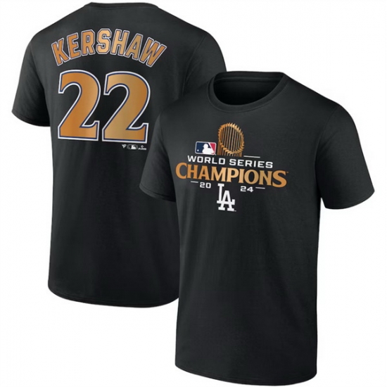 Men Los Angeles Dodgers 22 Clayton Kershaw Black 2024 World Series Champions Name 26 Number T Shirt Men Los Angeles Dodgers 22 Clayton Kershaw Black 2024 World Series Champions Name 26 Number T Shirt