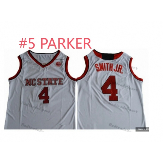Men's North Carolina State Trey Parker #5 White jersey Men's North Carolina State Trey Parker #5 White jersey