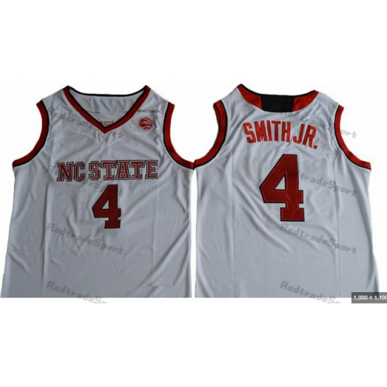 North Carolina State #4 Dennis Smith Jr. White jersey North Carolina State #4 Dennis Smith Jr. White jersey