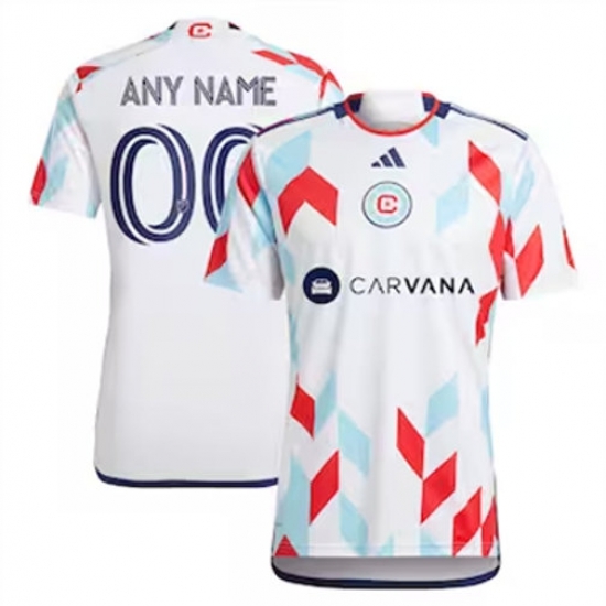 Men Chicago Fire Custom 2024 25 Away Replica White Men Chicago Fire Custom 2024 25 Away Replica White