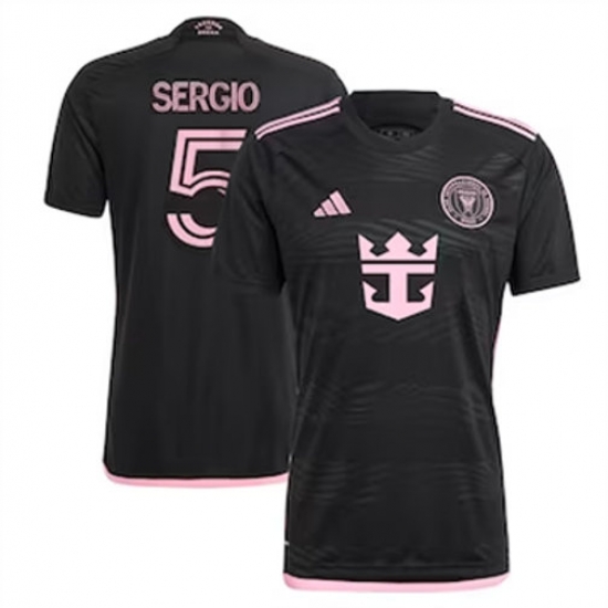 Men Inter Miami CF Sergio Busquets 2024 25 Away Replica Black Men Inter Miami CF Sergio Busquets 2024 25 Away Replica Black