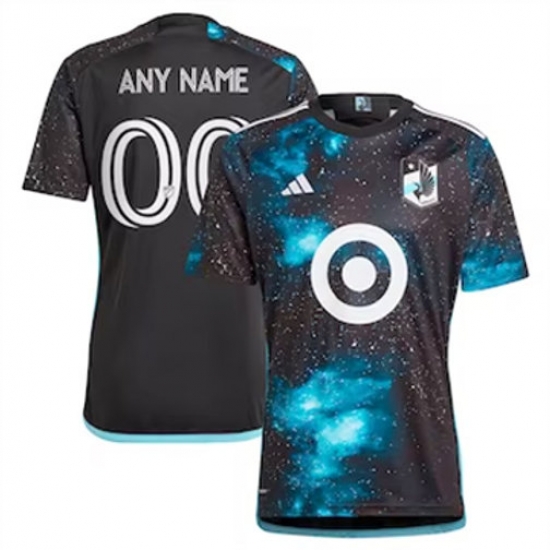 Men Minnesota United FC Custom 2024 25 Home Replica Black Men Minnesota United FC Custom 2024 25 Home Replica Black