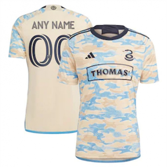 Men Philadelphia Union Custom 2023 24 Away Replica Tan Men Philadelphia Union Custom 2023 24 Away Replica Tan