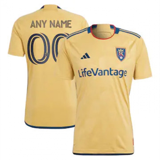 Men Real Salt Lake Custom 2023 24 Away Replica Gold Men Real Salt Lake Custom 2023 24 Away Replica Gold