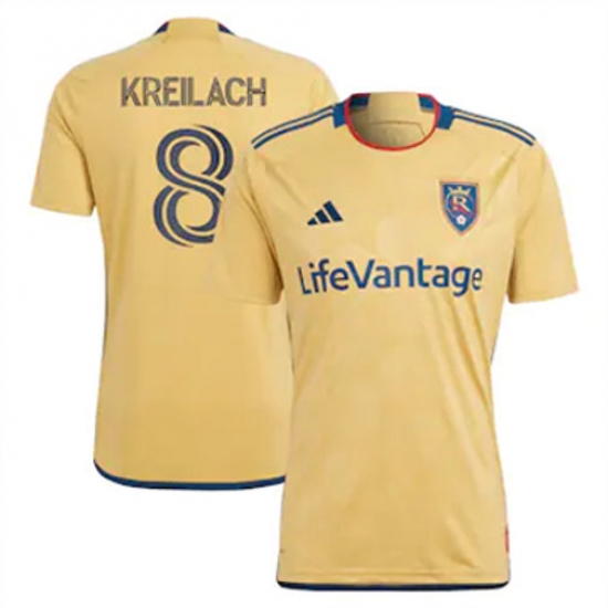 Men Real Salt Lake Damir Kreilach 2023 24 Away Replica Gold Men Real Salt Lake Damir Kreilach 2023 24 Away Replica Gold