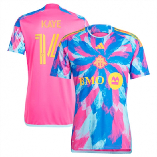 Men Toronto FC Mark-Anthony Kaye 2023 24 Third Replica Pink Men Toronto FC Mark-Anthony Kaye 2023 24 Third Replica Pink