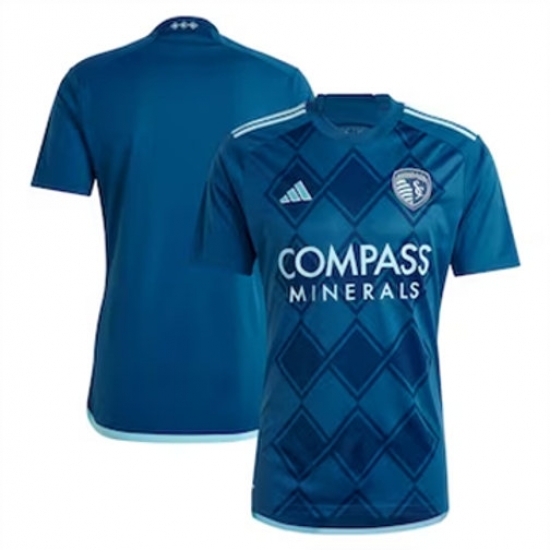 Men Sporting Kansas City Blank 2024 25 Away Replica Navy Men Sporting Kansas City Blank 2024 25 Away Replica Navy