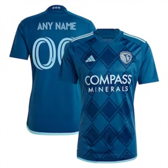 Men Sporting Kansas City Custom 202425 Away Replica Navy Men Sporting Kansas City Custom 202425 Away Replica Navy